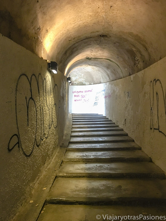 Pasadizo en las murallas de Lucca en Italia