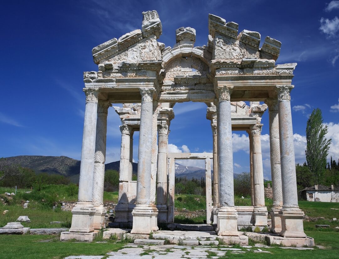 Vista del histórico sitio arqueológico de Afrodisias en Turquía